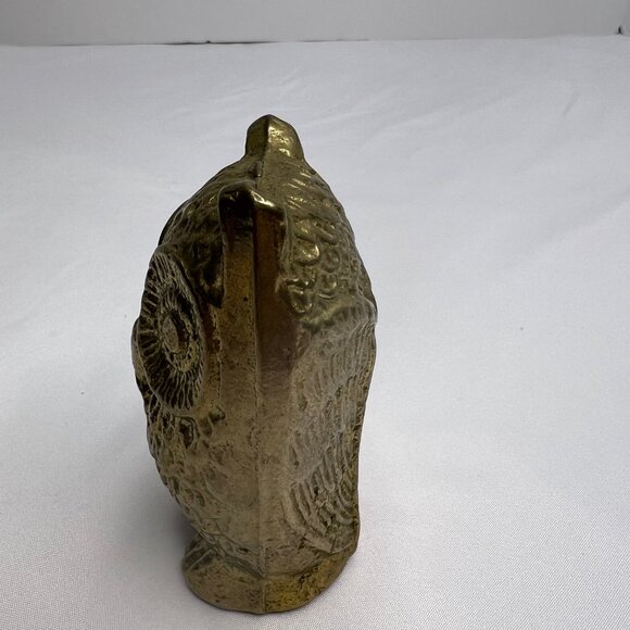 Vintage Brass Owl 4” Heavy (Still Has Vintage Walmart Sticker) - Picture 3 of 6